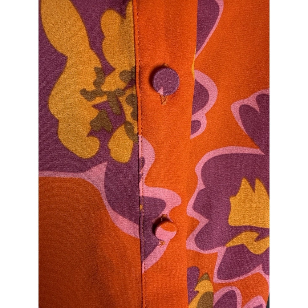 BTFBM Floral Long Sleeve Button Down Top Women's Size Small - Picture 4 of 9